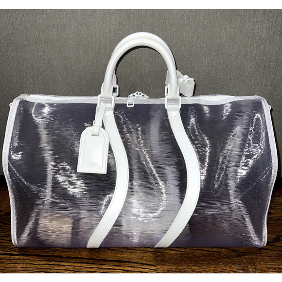 Louis Vuitton Keepall Bandouliere 50 Clear Epi White Duffle Weekend Travel Bag - Picture 2 of 12